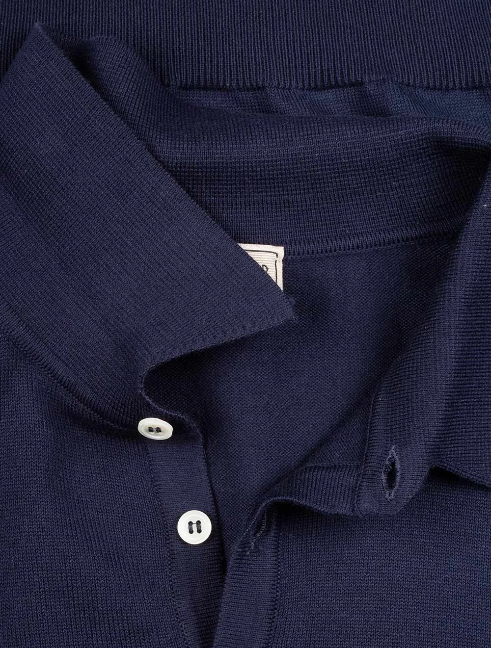 Merino Long Sleeve Polo Navy