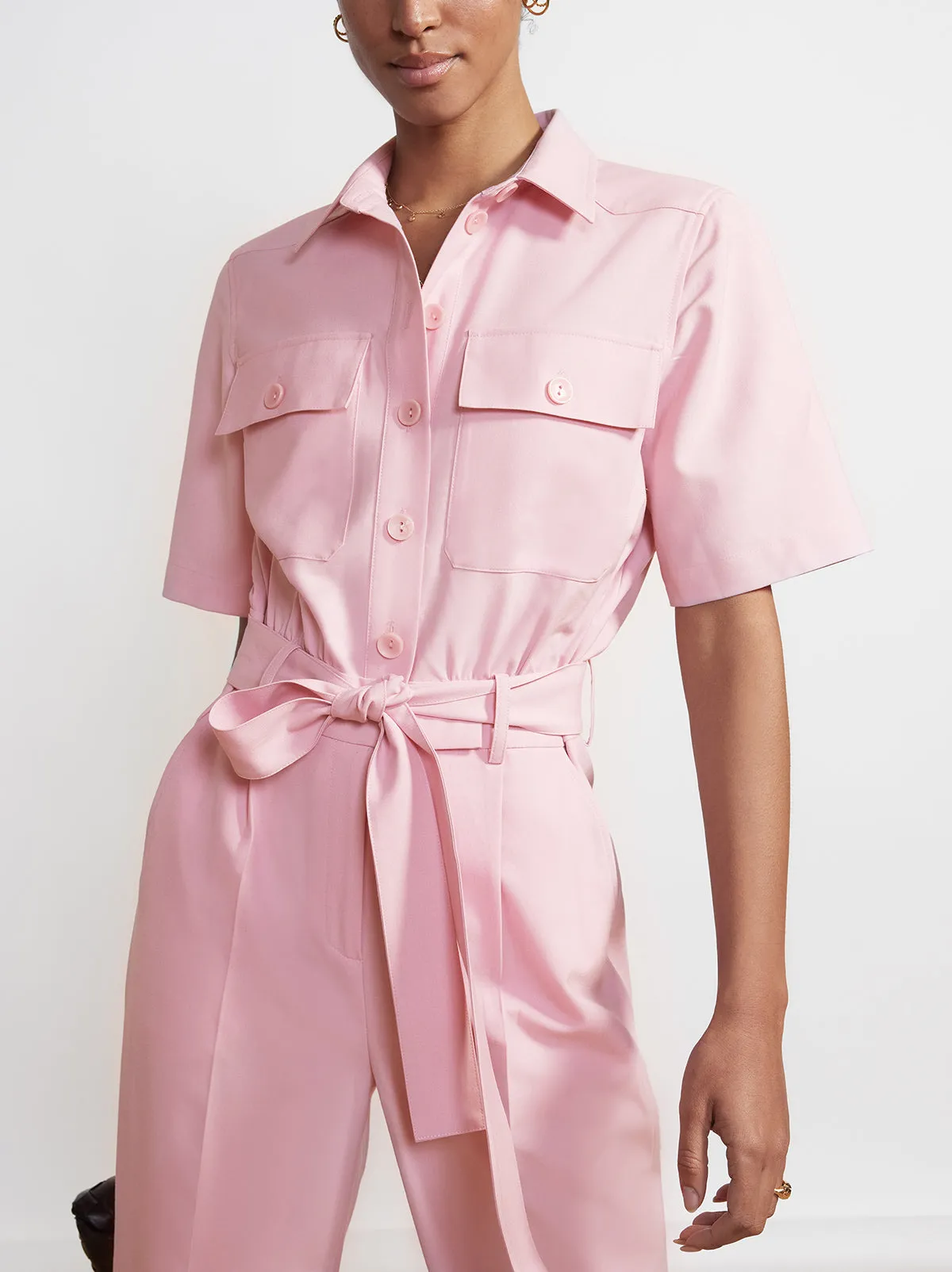 Mika Pink Tailored Jumpsuit