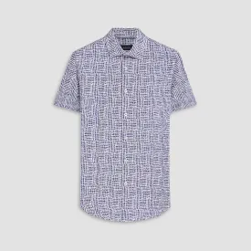 Miles Abstract Check Print OoohCotton Short Sleeve Shirt