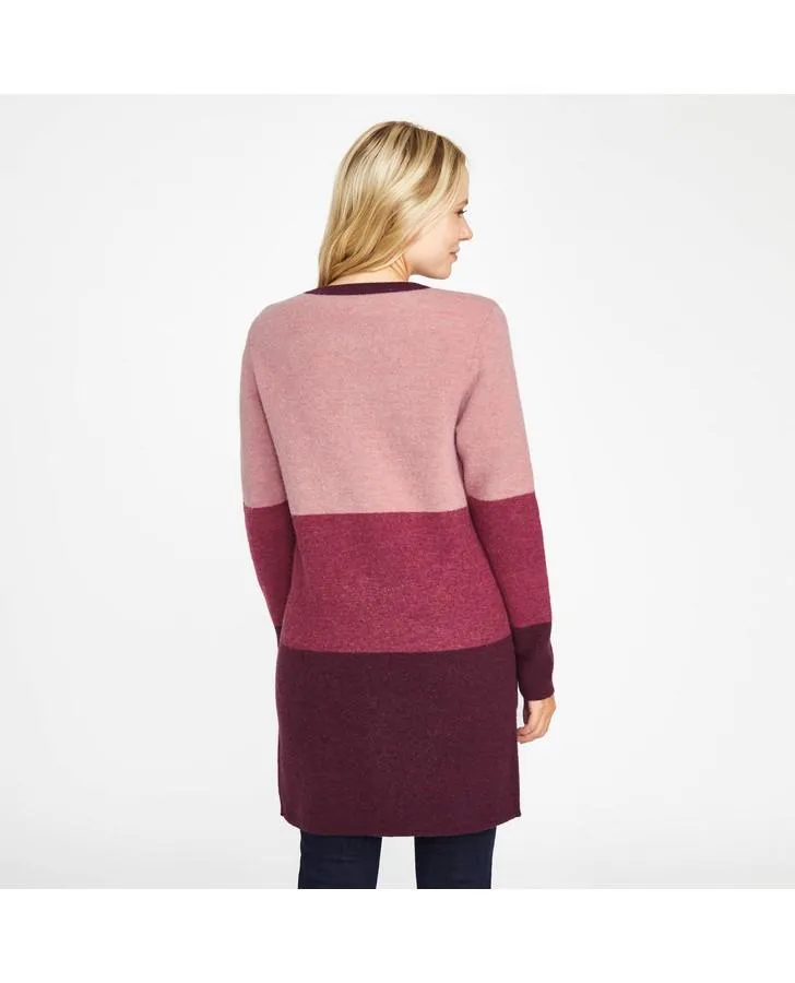 Morello Boiled Wool Colour Block Cardigan