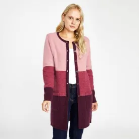 Morello Boiled Wool Colour Block Cardigan