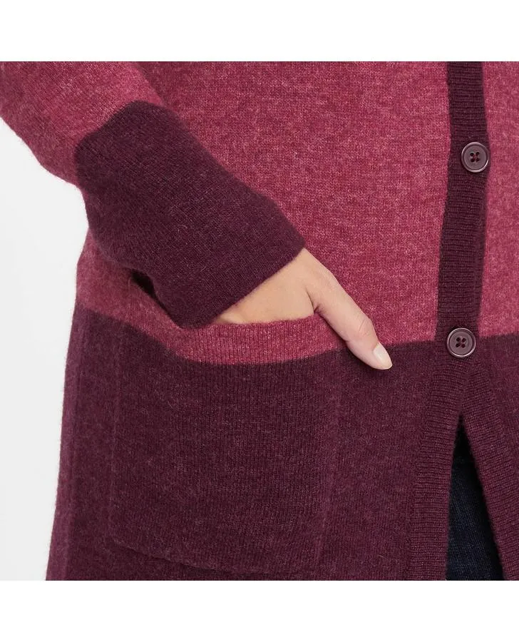 Morello Boiled Wool Colour Block Cardigan