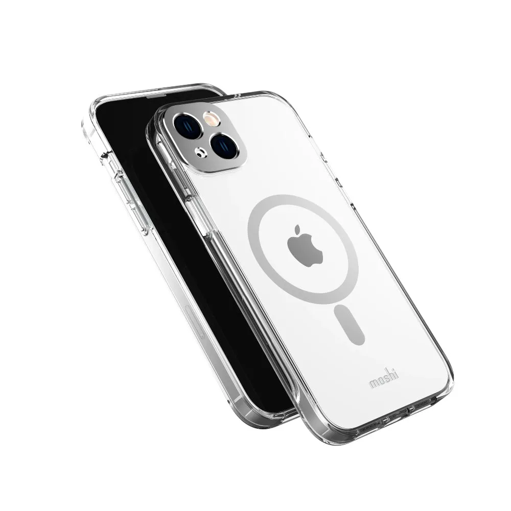 MOSHI iPhone 14 Plus - iGLAZE Case with MagSafe & Cam Cover - Silver