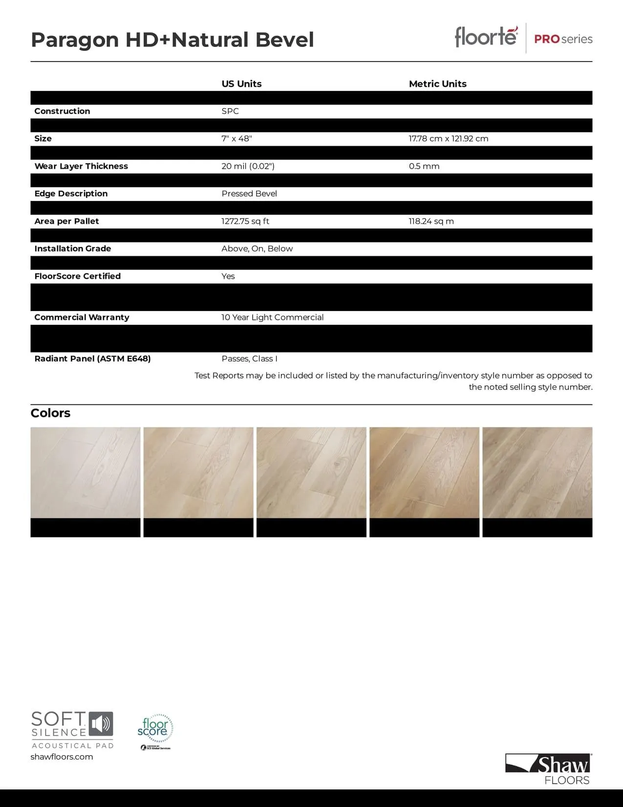 ORIEL - Shaw Vinyl 6mm PARAGON HD NATURAL BEVEL