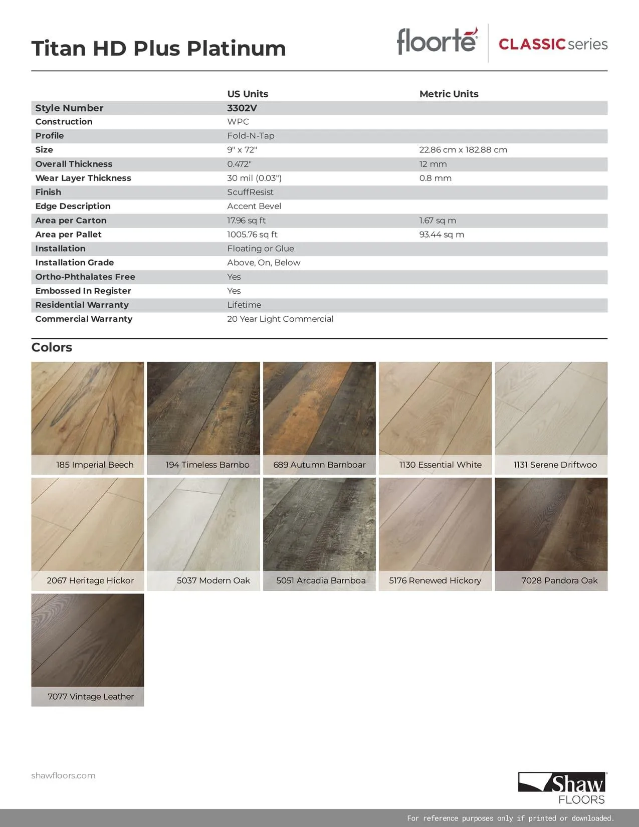 PANDORA OAK - Shaw Vinyl 12mm TITAN HD PLUS PLATINUM