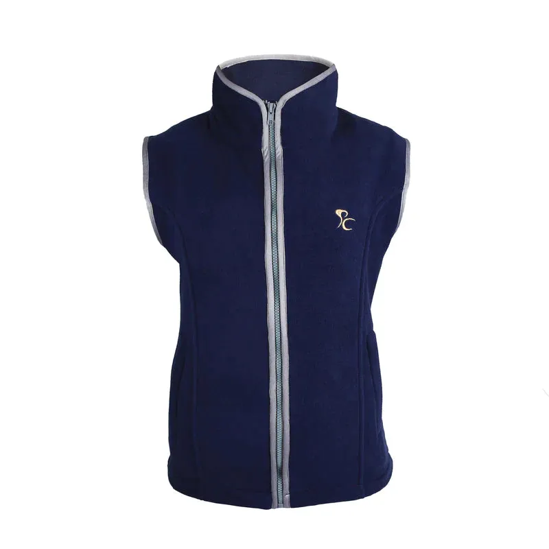 PC Paddock Fleece Gilet with Grey Trim - Navy