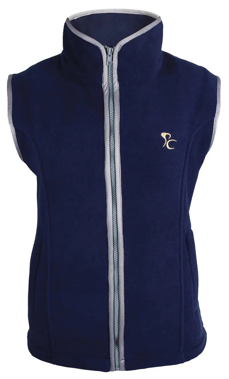 PC Paddock Fleece Gilet with Grey Trim - Navy