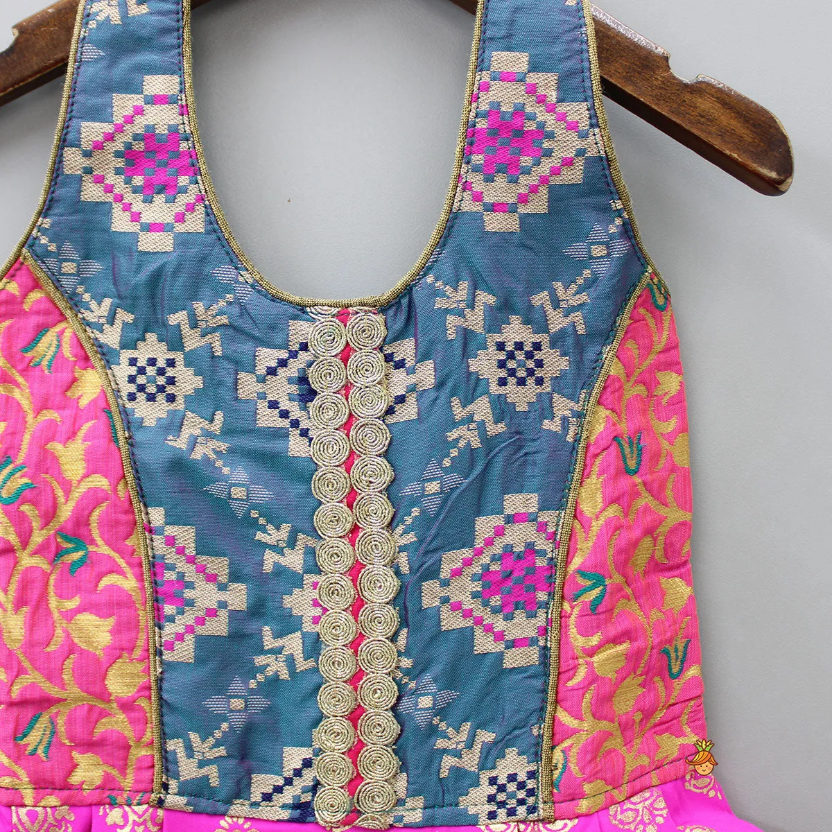 Pink Halterneck Dhoti Style Printed Jumpsuit