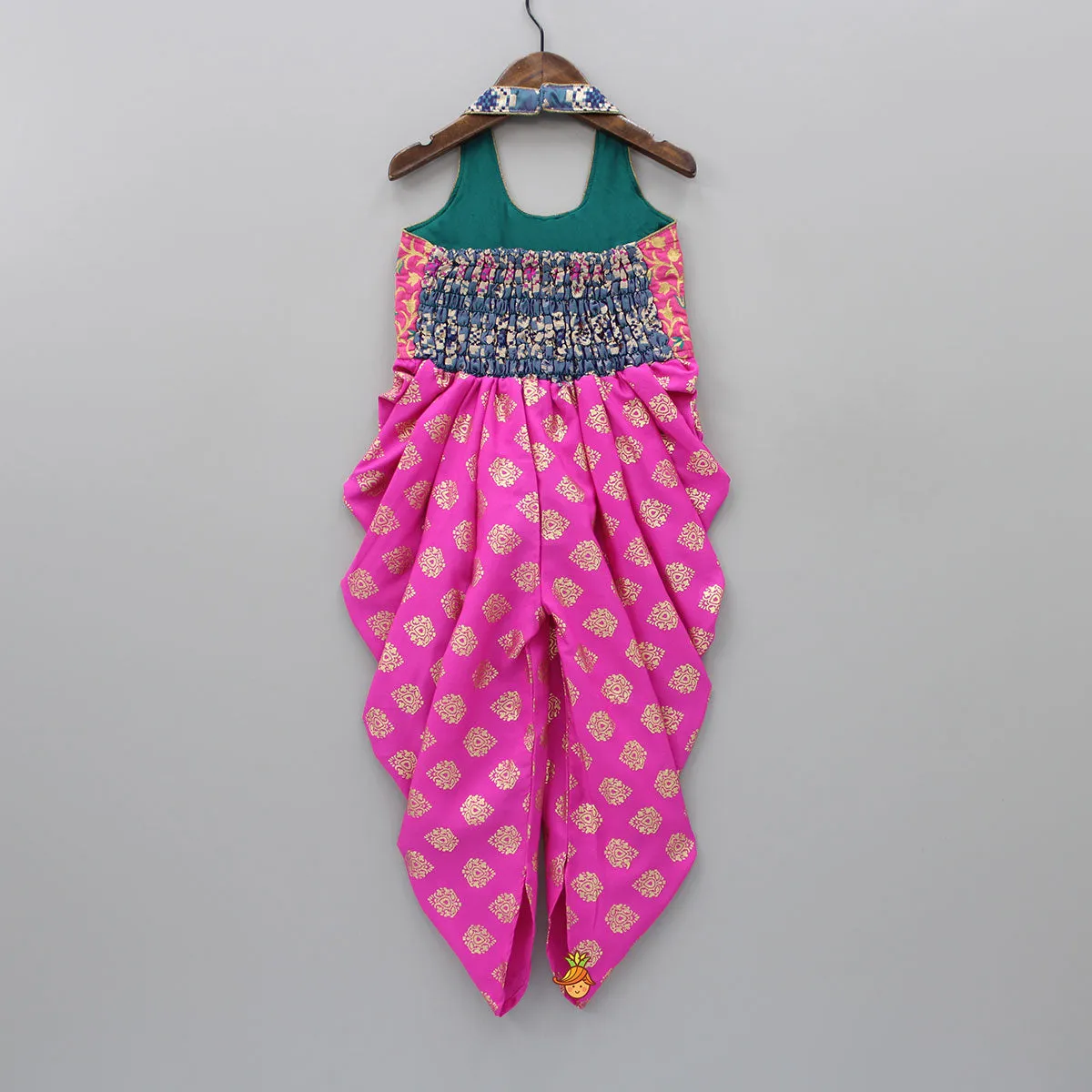 Pink Halterneck Dhoti Style Printed Jumpsuit