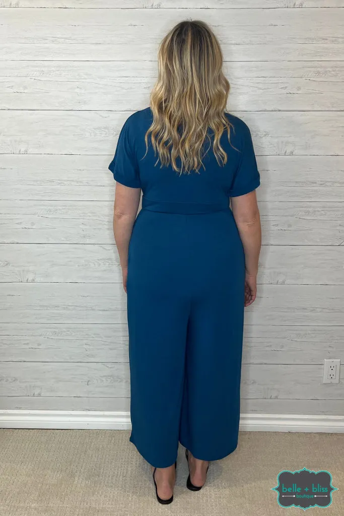 Polly Button Jumpsuit - Dark Teal