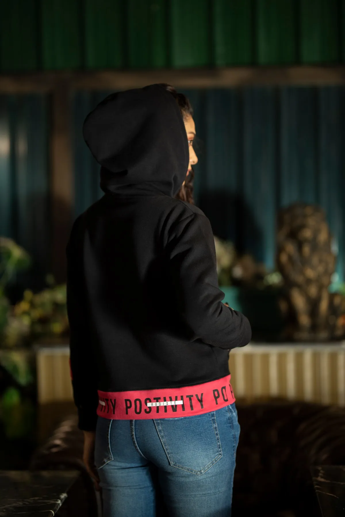 Positive Vintage Black Hoodie  - W21 - WH00011