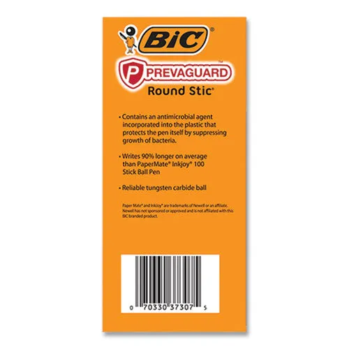 Prevaguard Round Stic Pen, Stick, Medium 1 Mm, Blue Ink, Translucent Blue Barrel, 60/pack
