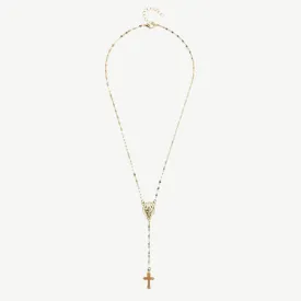 Religious - Inspired Gold Chain Necklace with Mary & Cross Charms