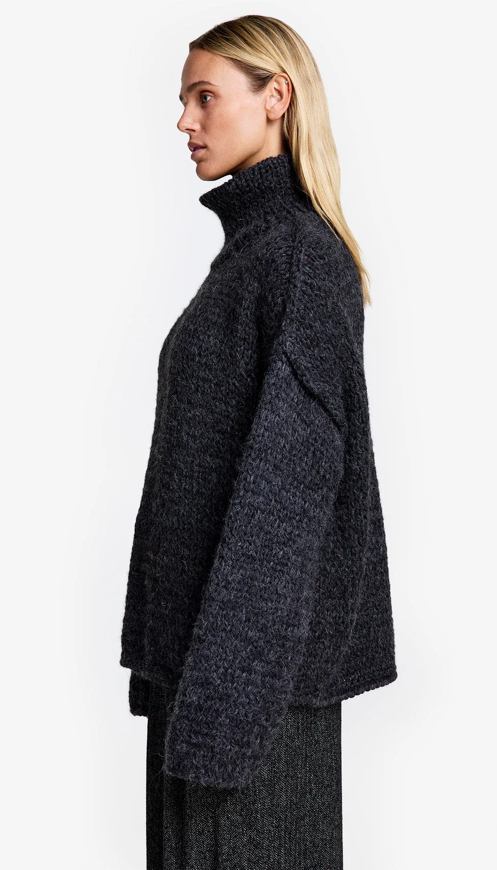 Reverse Seam Turtleneck Sweater