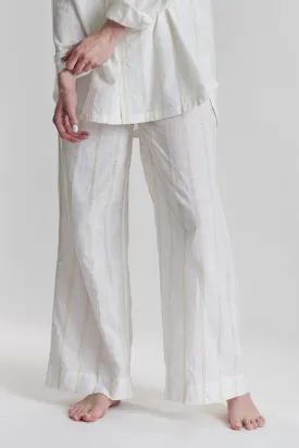 Robinia ethical-cotton pyjama wide-leg trousers - Summer Sand Beige