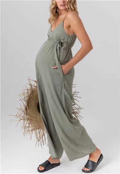 Simple Loose Suspenders Pregnant Women'S Jumpsuit