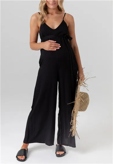 Simple Loose Suspenders Pregnant Women'S Jumpsuit