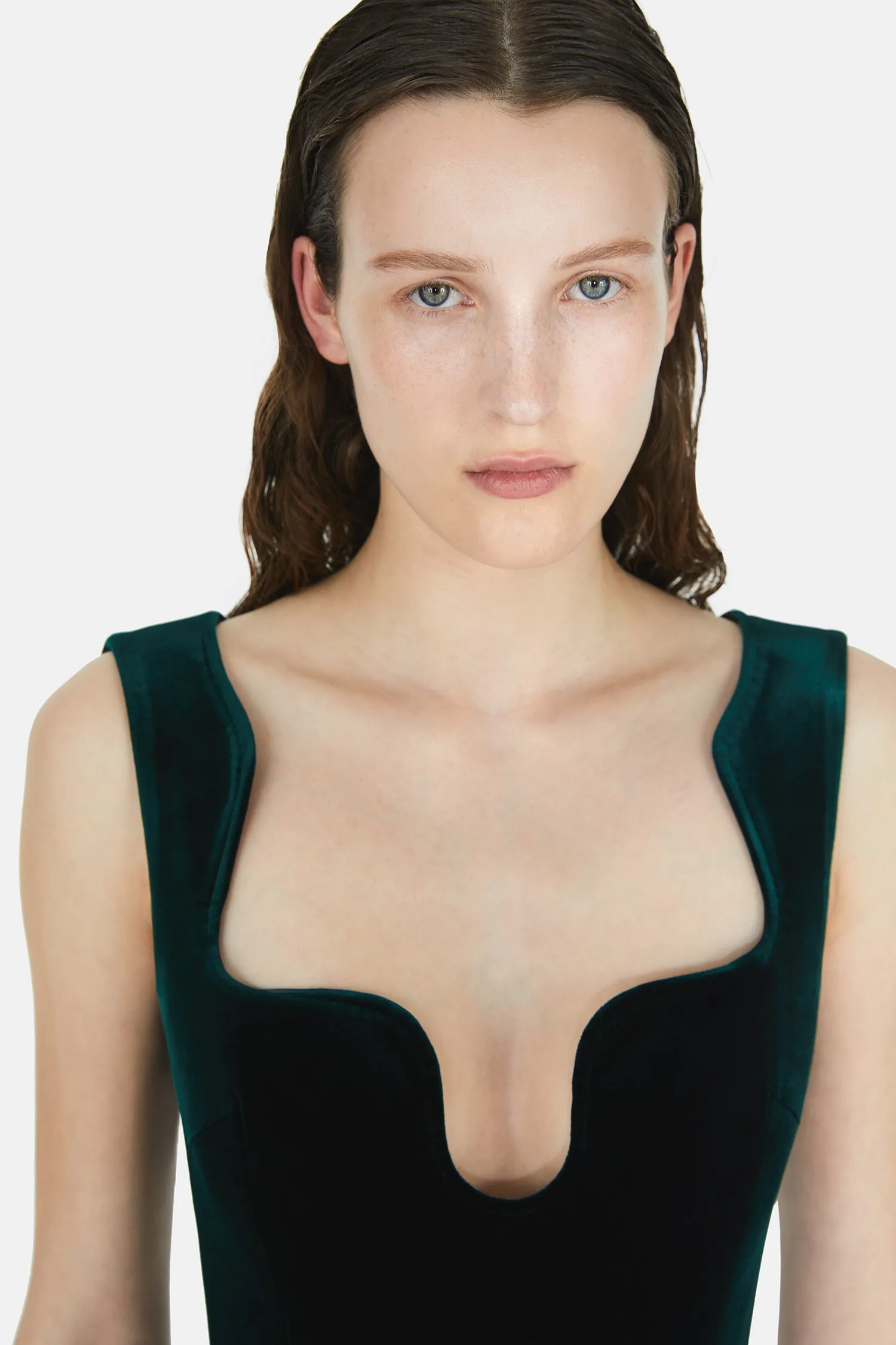 Siren Velvet Jumpsuit - Pine