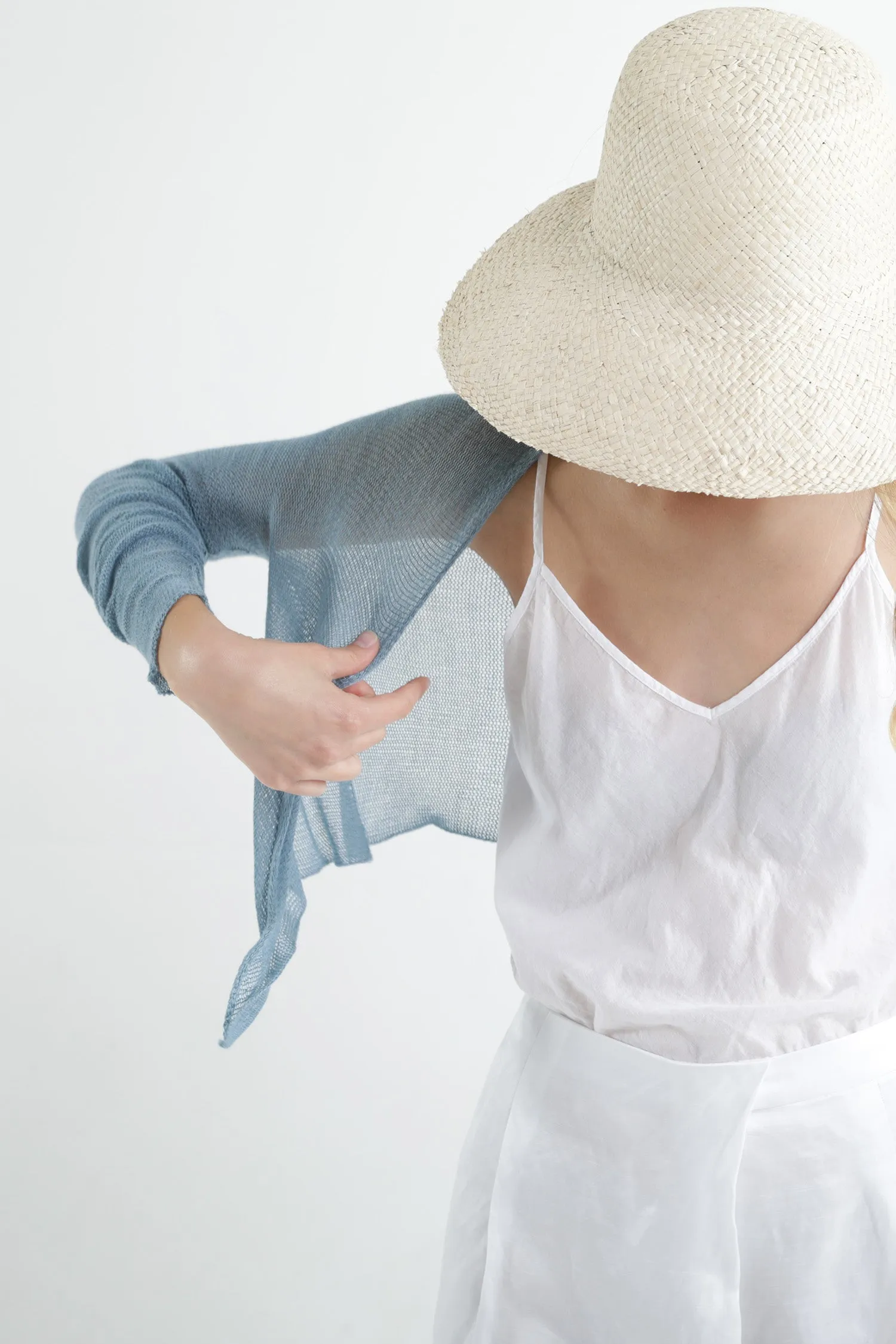 Sky Blue Short Light Bamboo Cardigan