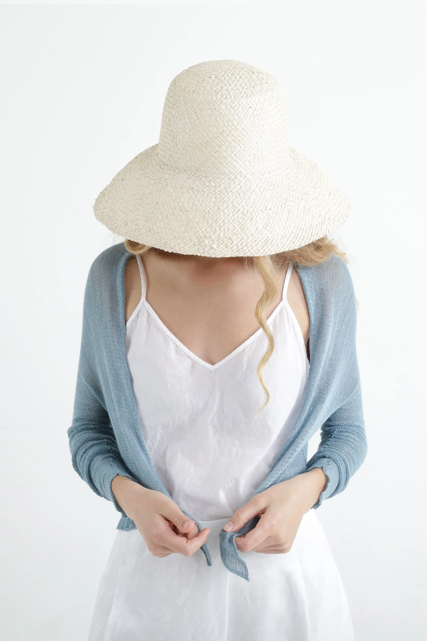 Sky Blue Short Light Bamboo Cardigan