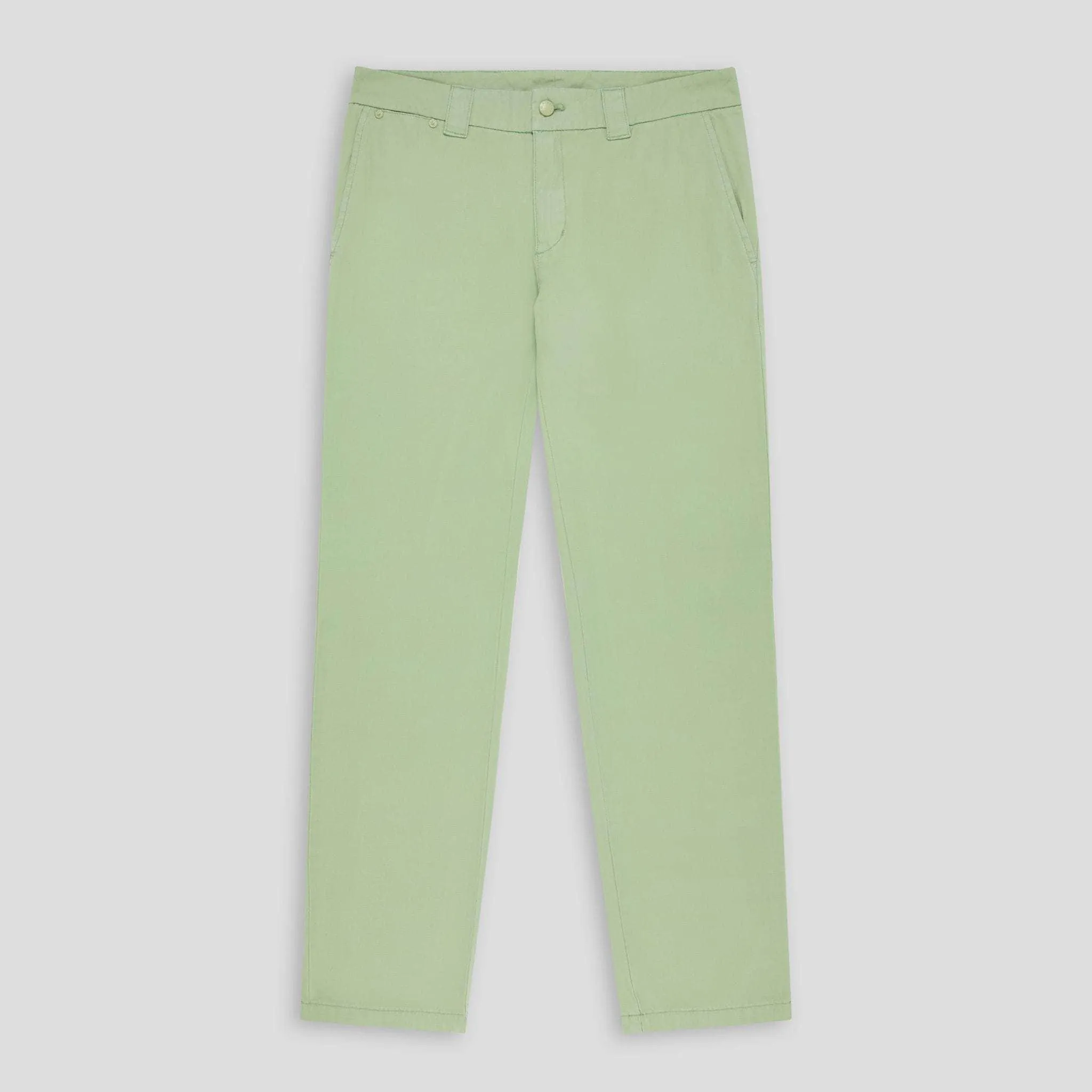 Slim-Fit Lightweight Cotton Trousers Dark Mint