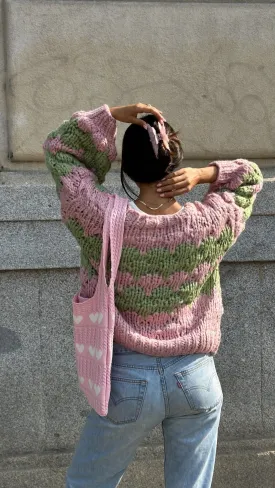 Strawberry Matcha Hugs and Kisses Cardigan
