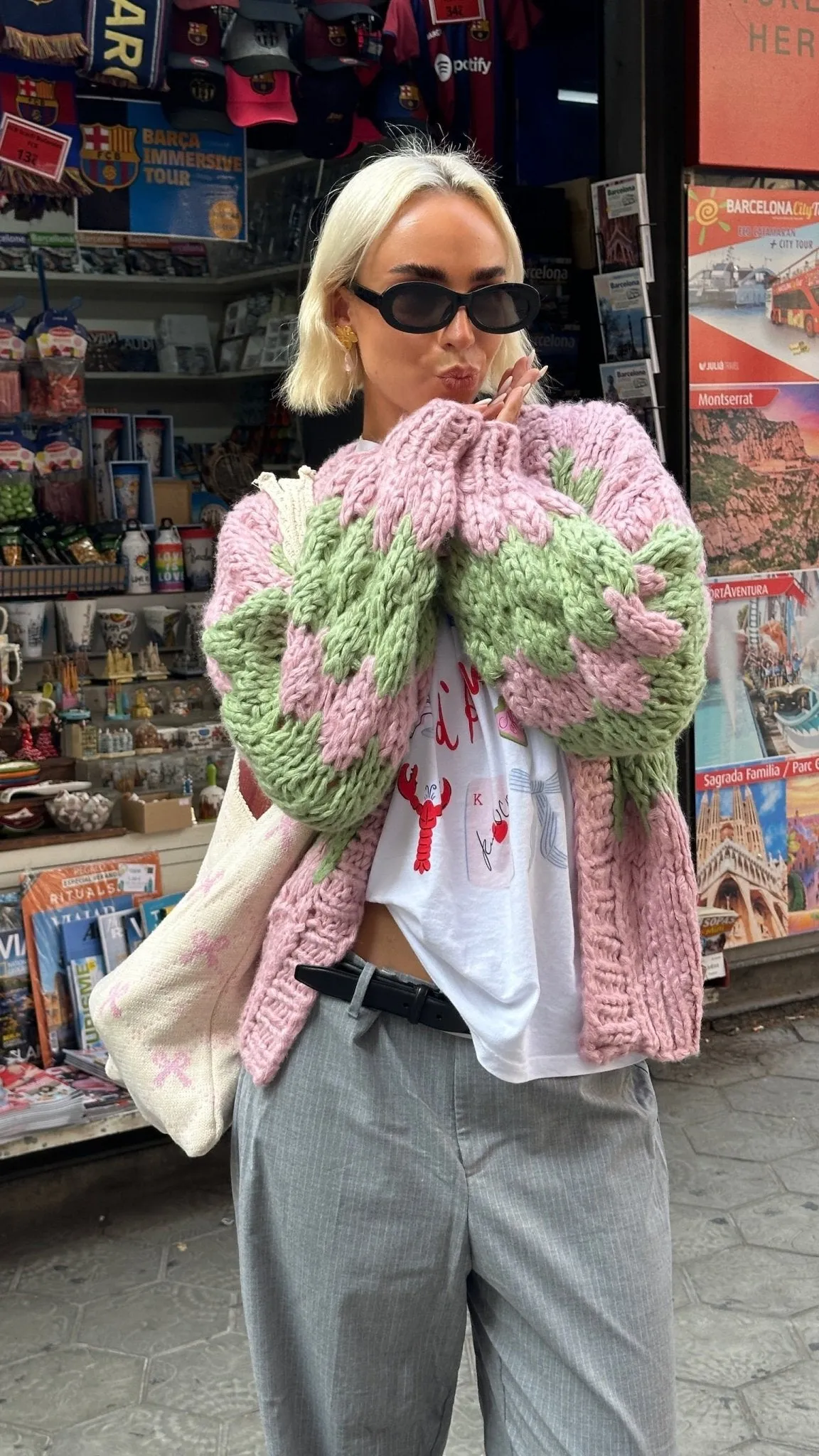 Strawberry Matcha Hugs and Kisses Cardigan