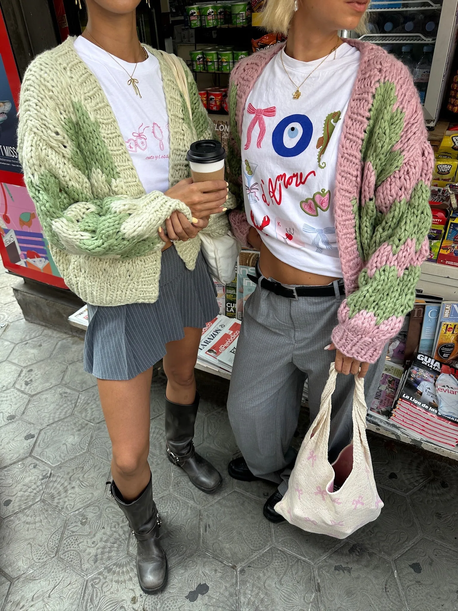 Strawberry Matcha Hugs and Kisses Cardigan