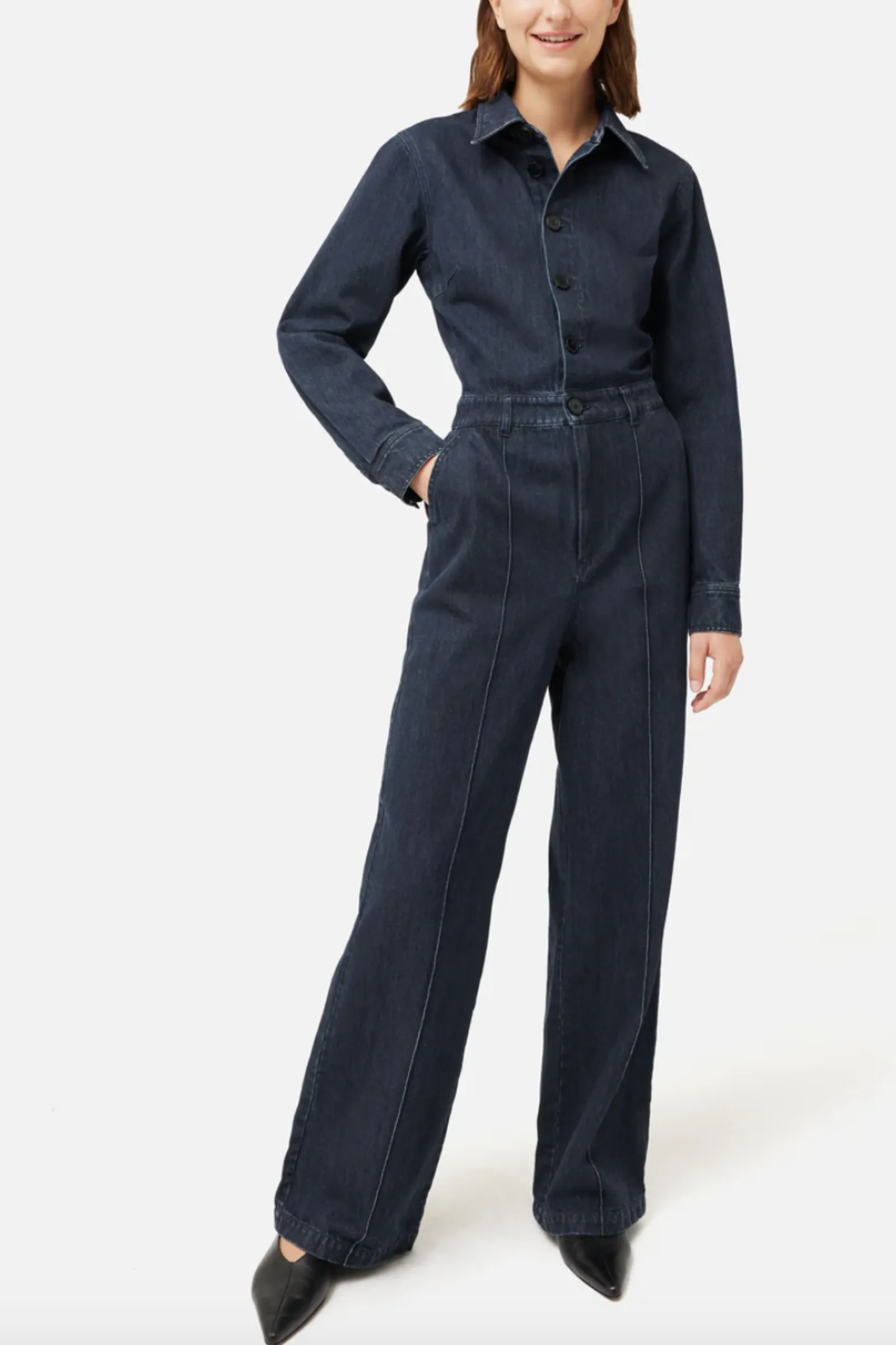 Tailored Denim Jumpsuit