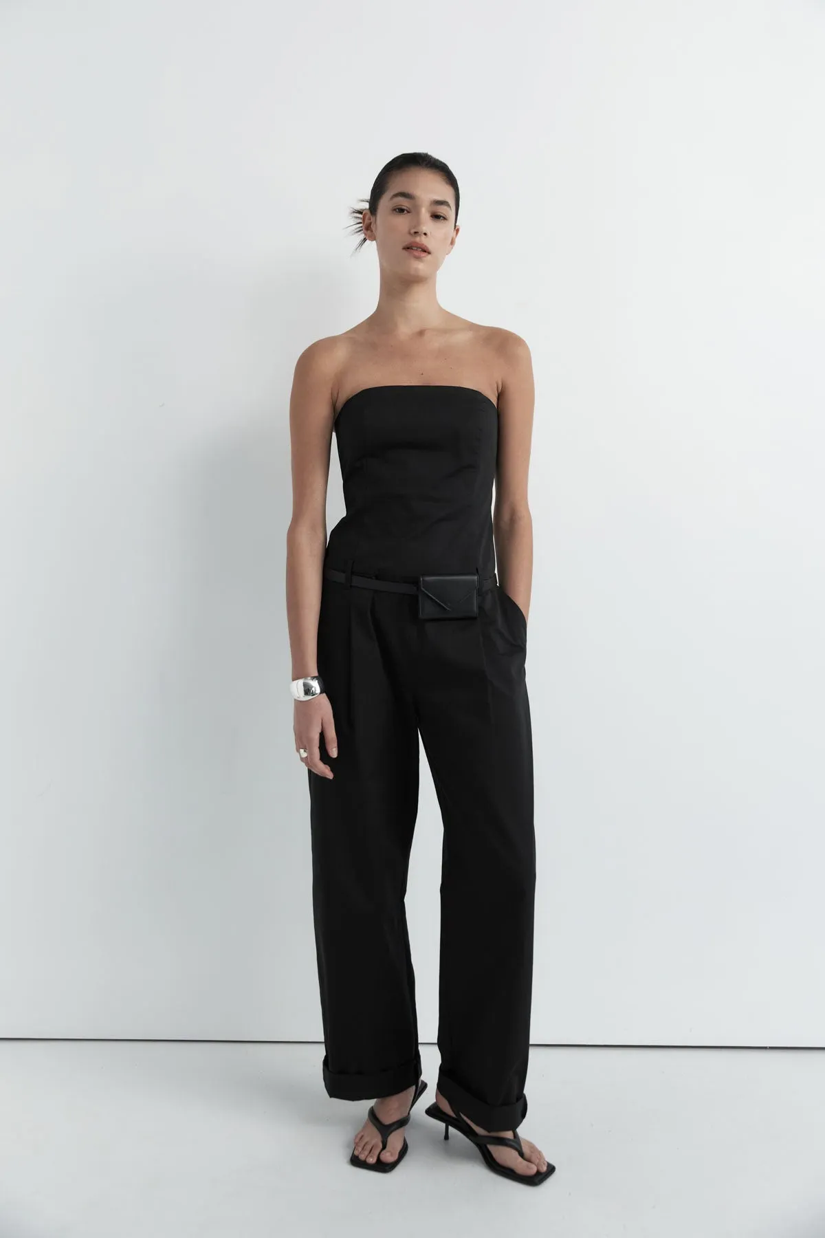 Tailored Strapless Jumpsuit - Black