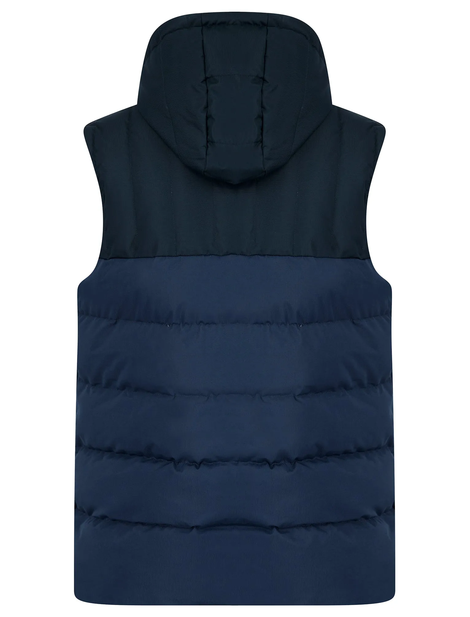Tarlo Micro-Fleece Lined Hooded Quilted Puffer Gilet in Sky Captain Navy - Tokyo Laundry