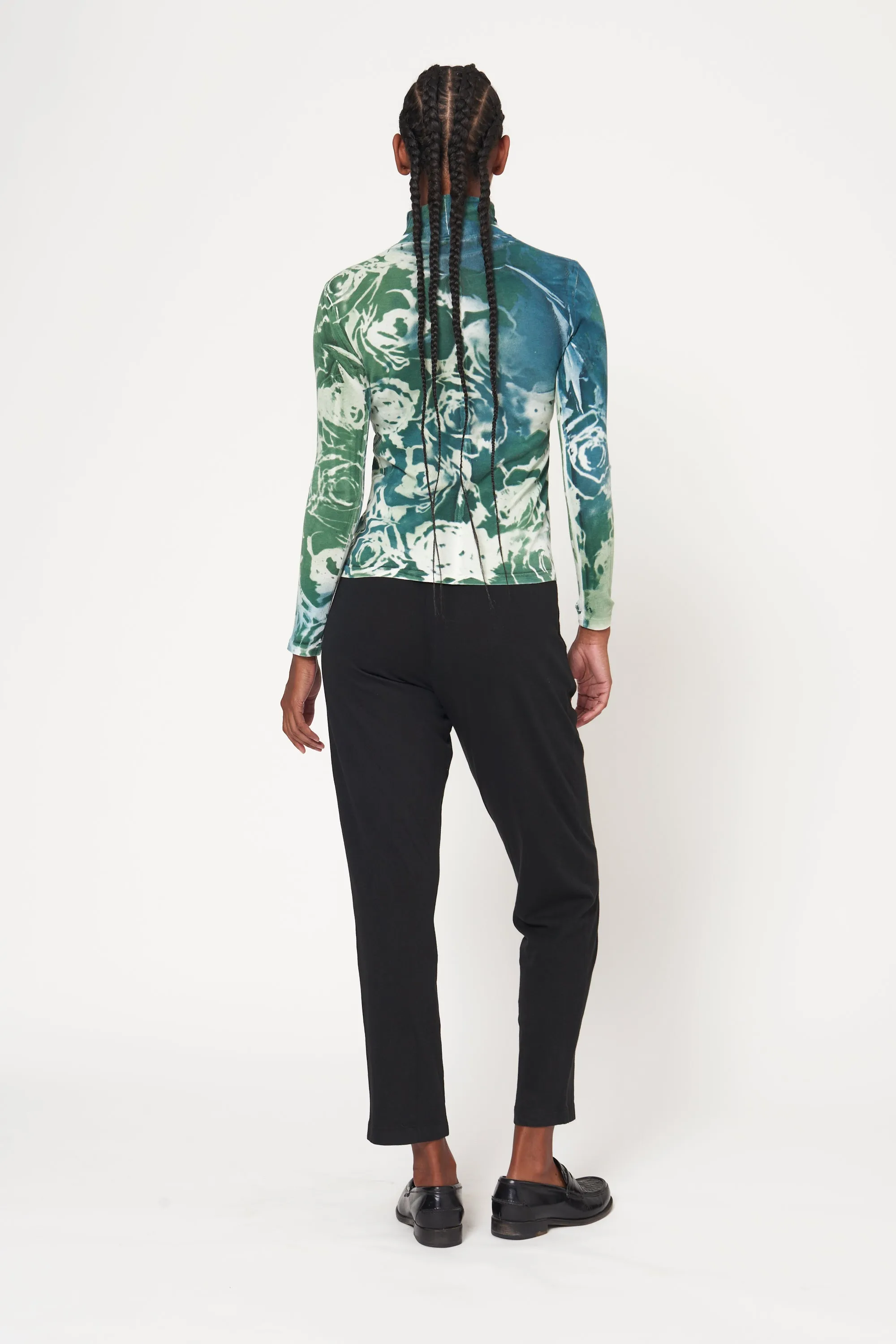 Teal Army Rose Treatment Faye Turtleneck