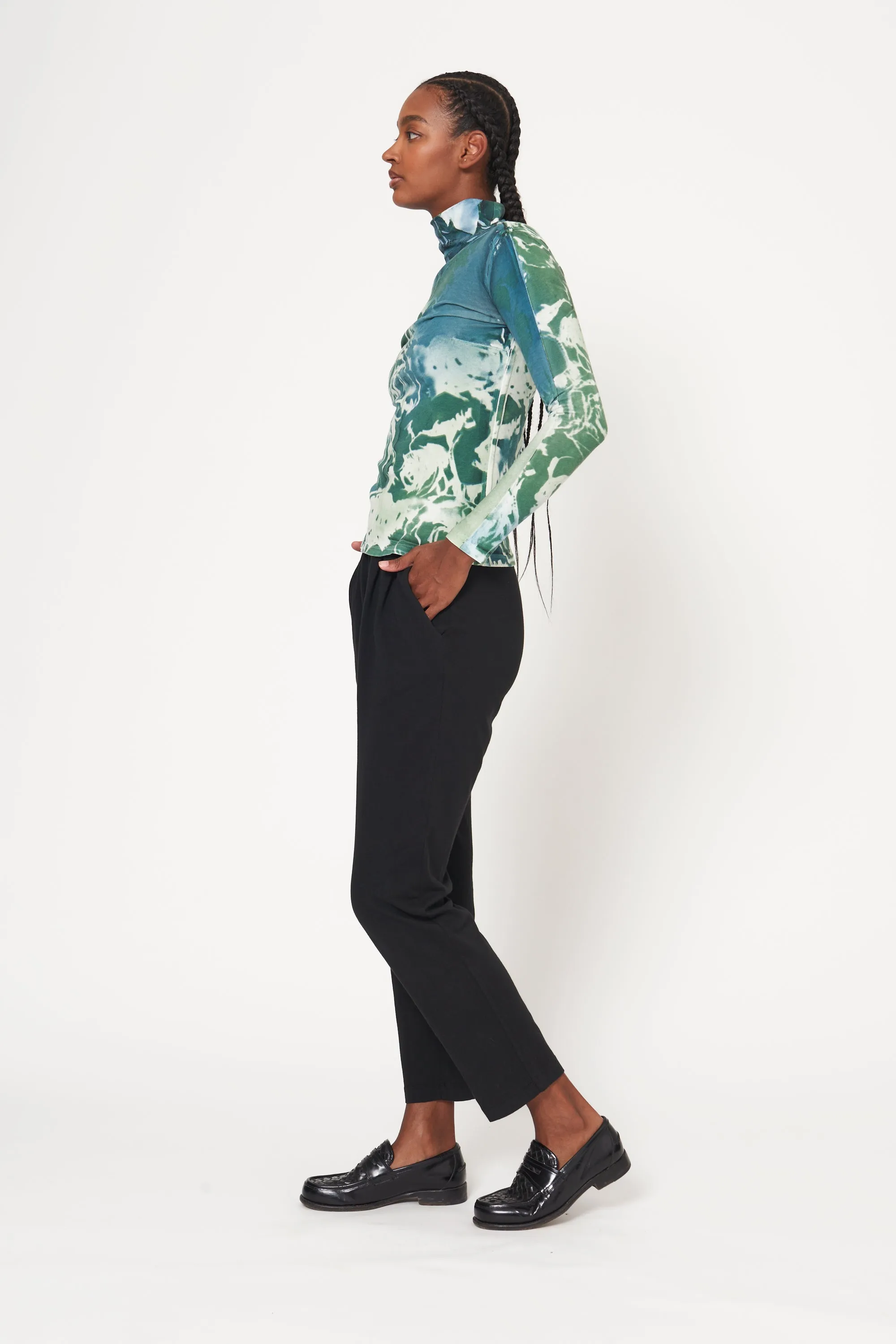 Teal Army Rose Treatment Faye Turtleneck