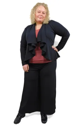 Tencel Lyocell Short Wrap Cardigan - Black