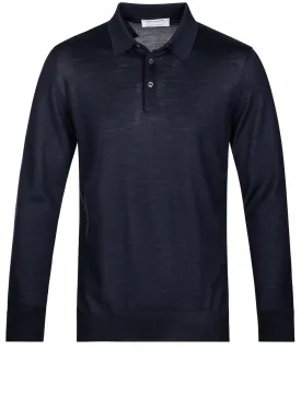 Tennis Long Sleeve Polo Navy