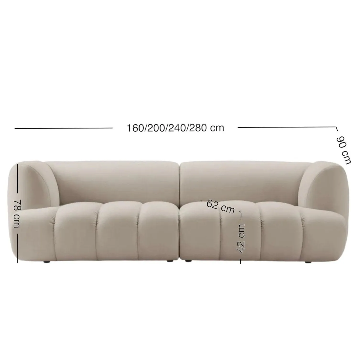 Vermont Scratch Resistant Curve Sofa