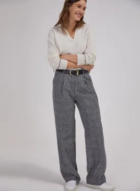 Victoria Wool Blend Wide Leg Trousers