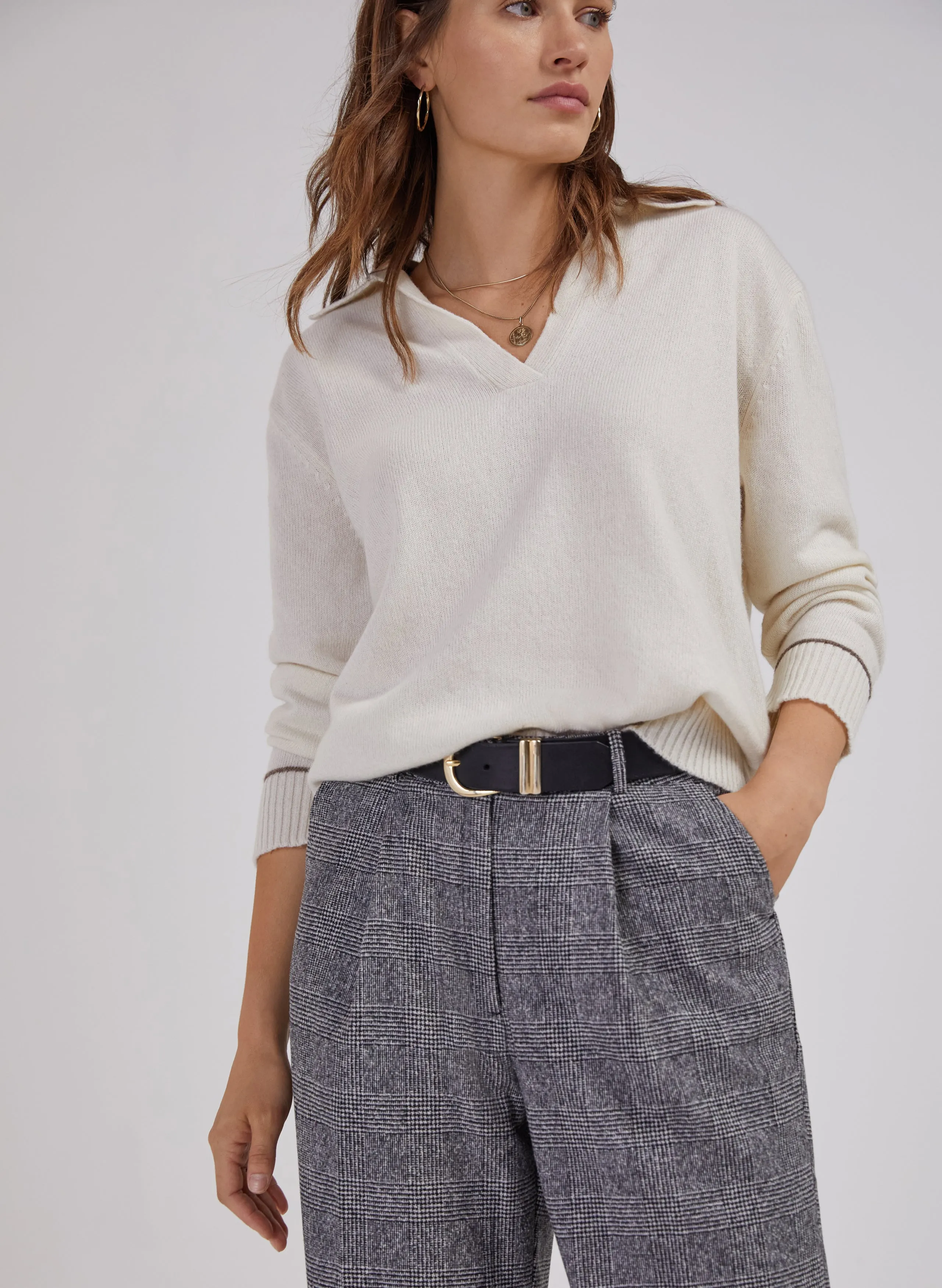 Victoria Wool Blend Wide Leg Trousers