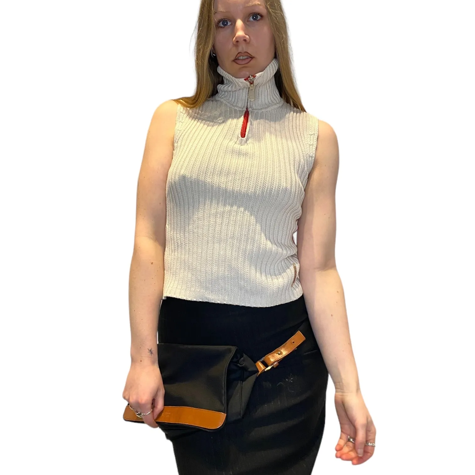 Vintage Sleeveless Turtleneck Knit (S/M)