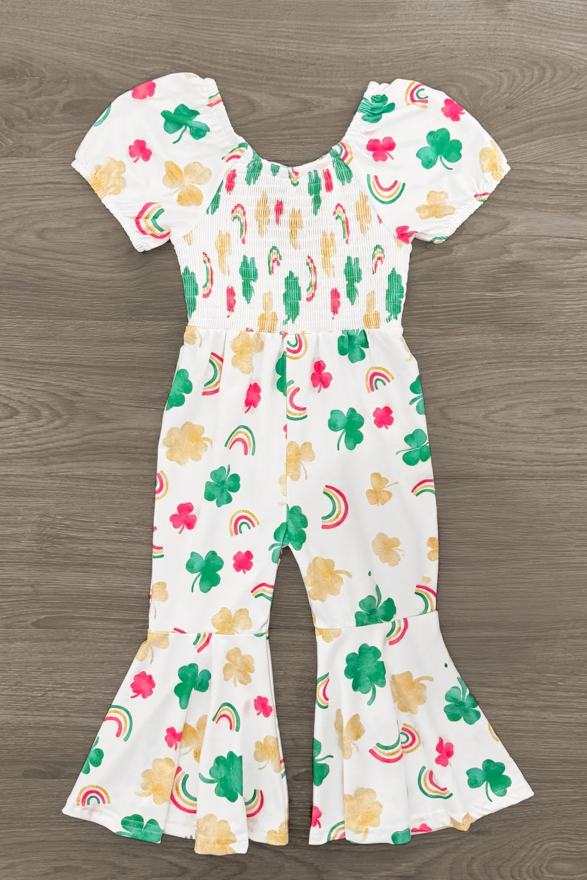 White Shamrock Rainbow Jumpsuit