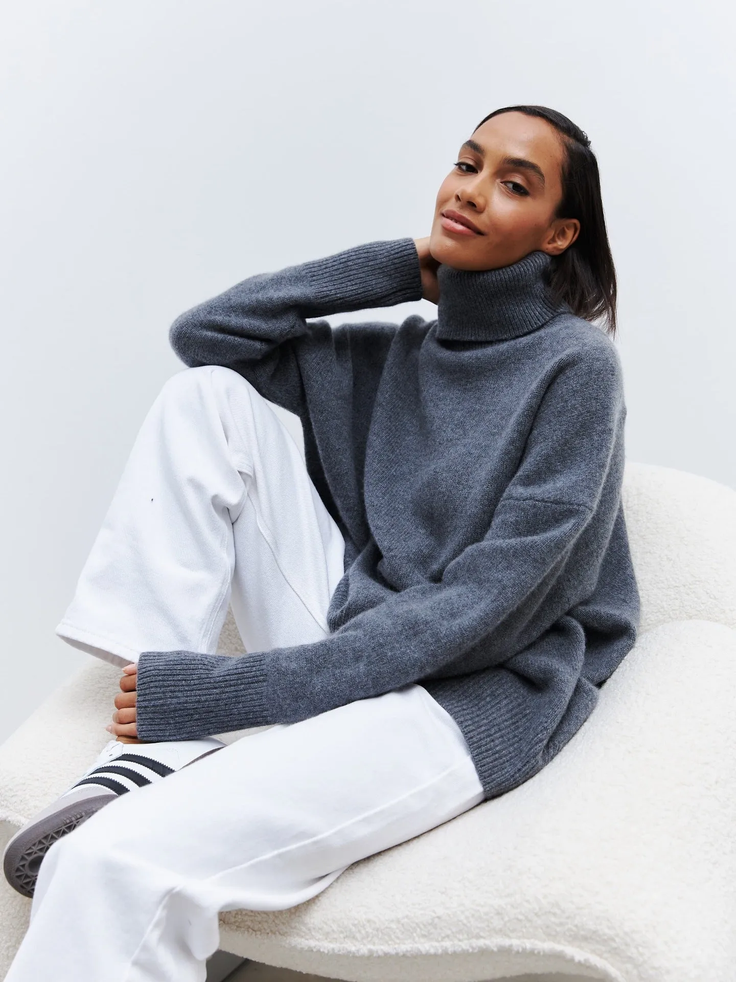 Women Clothing Two Collared Sweater Loose European Turtleneck Autumn Winter Anti Pilling Sweater