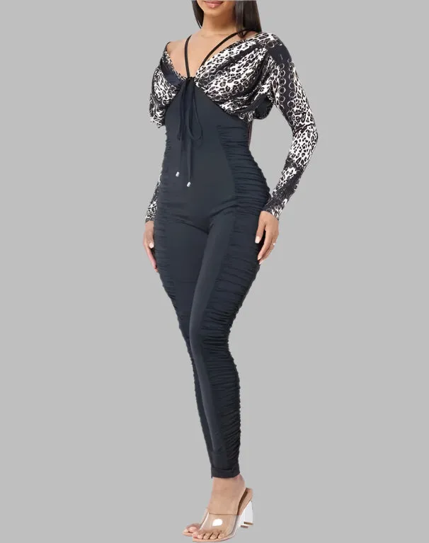 WOMEN "Fierce Black Animal Print Jumpsuit"