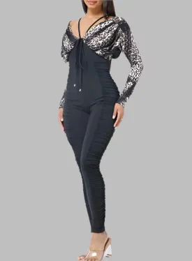 WOMEN "Fierce Black Animal Print Jumpsuit"