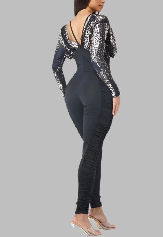 WOMEN "Fierce Black Animal Print Jumpsuit"